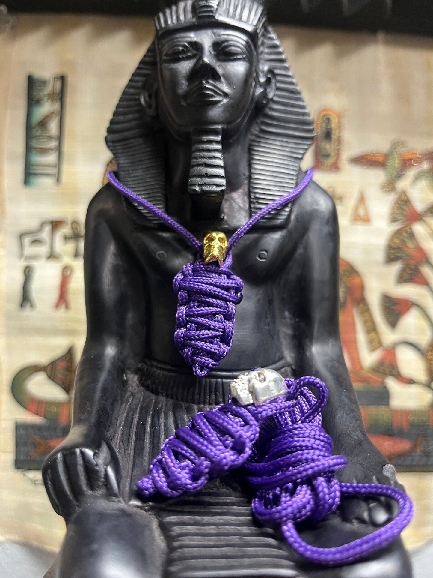 Mummy Paracord Necklace Gold\Silver Skull