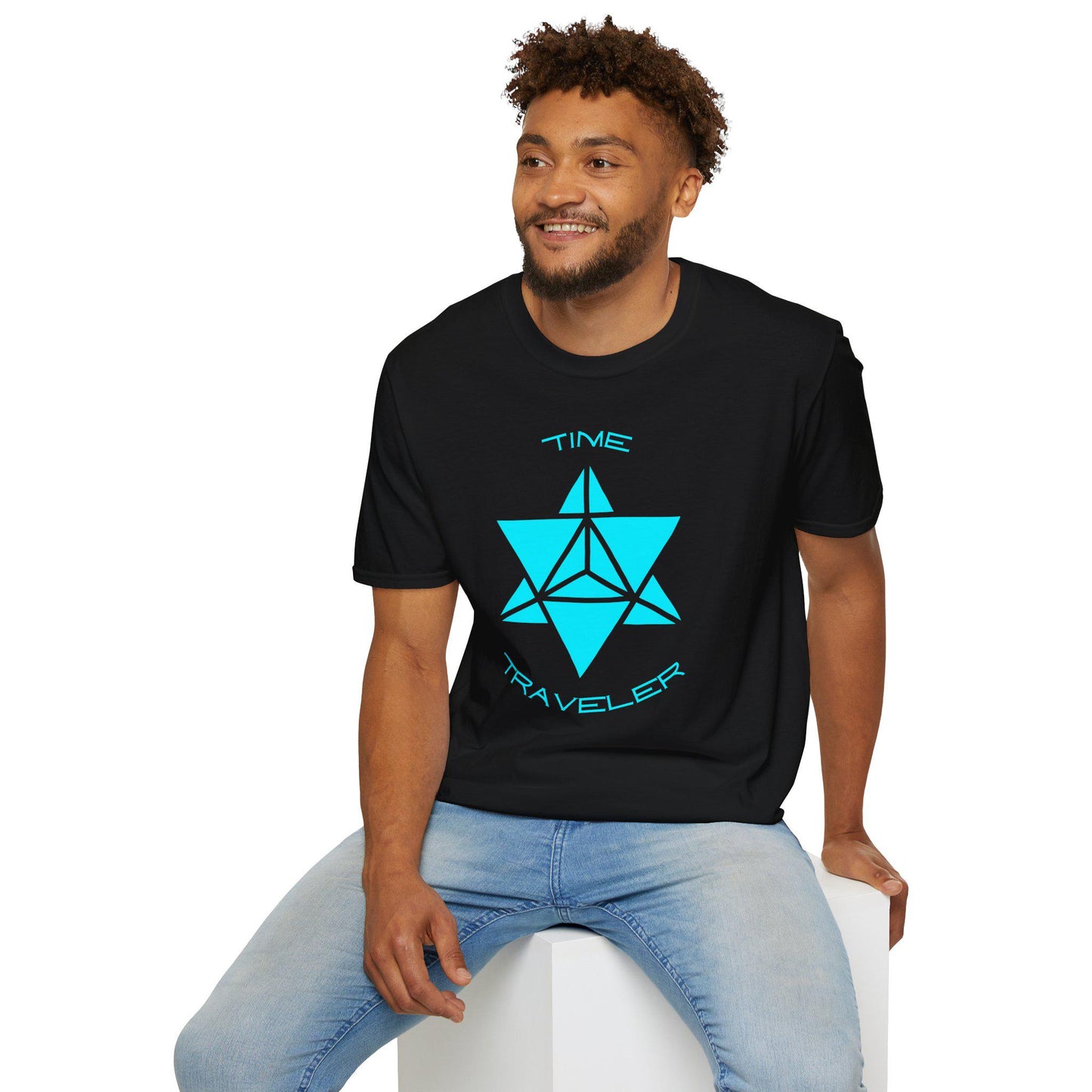 Time Traveler Merkaba (Black) gildan soft style T-shirt