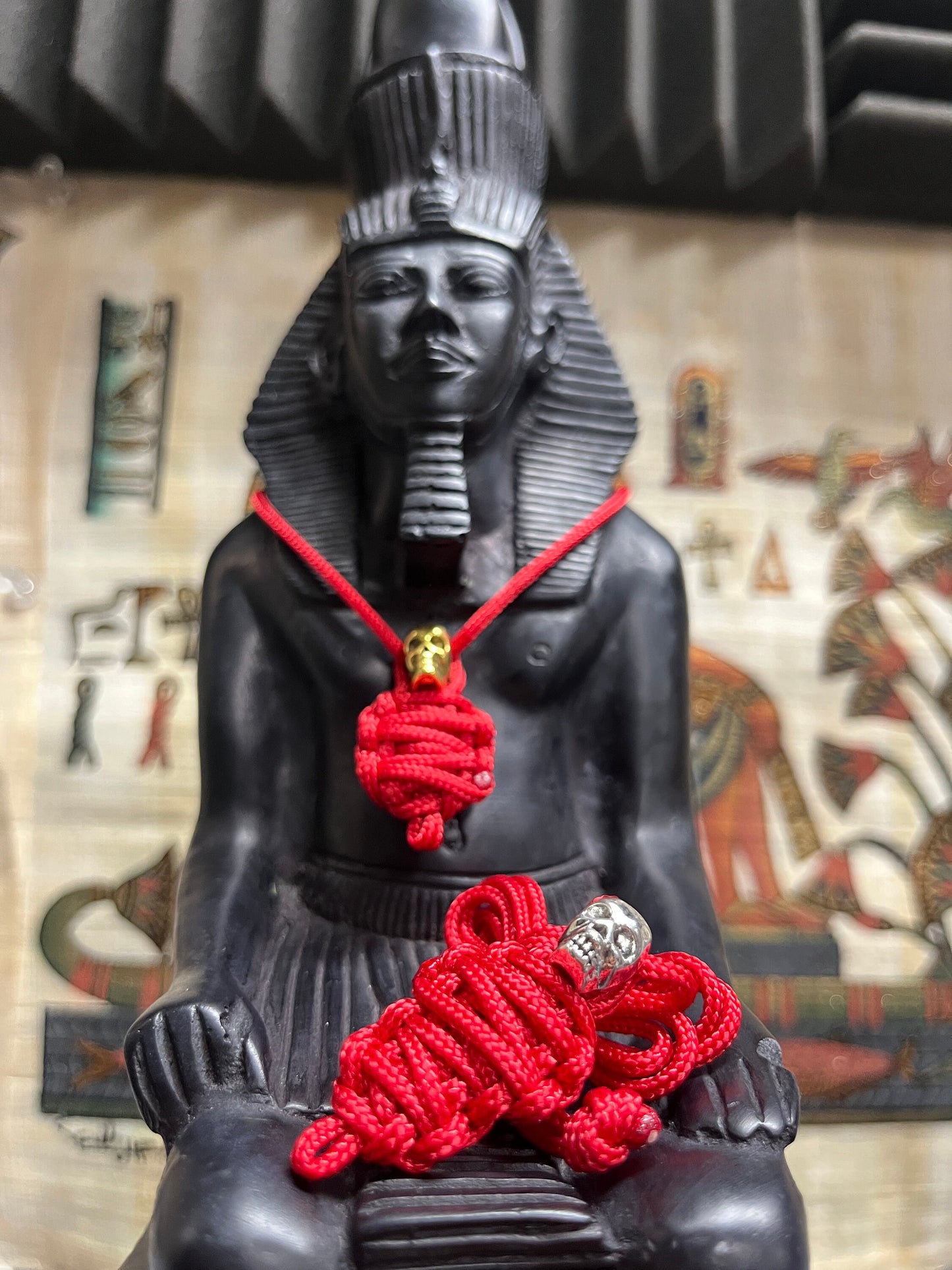 Mummy Paracord Necklace Gold\Silver Skull