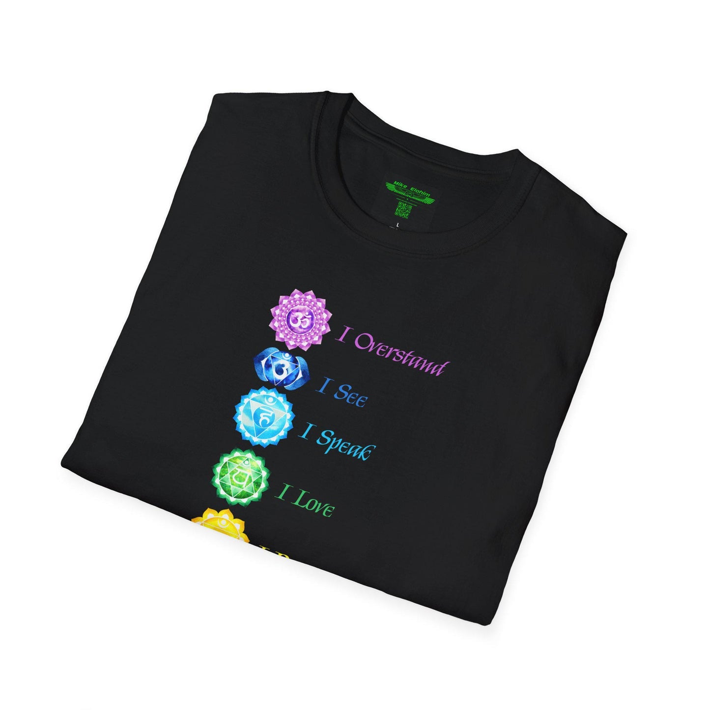 Chakras (Black) gildan soft style Tee shirt