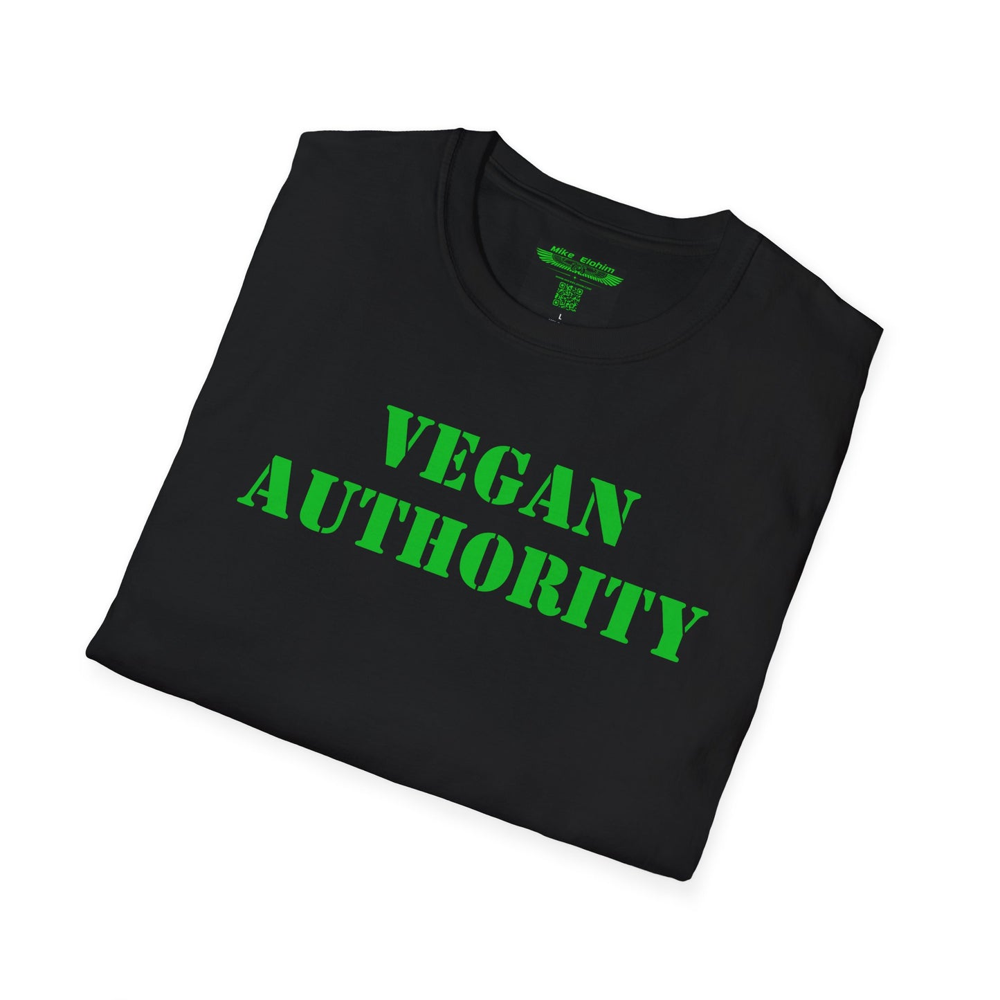 VEGAN AUTHORITY (Black) Gildan Soft style T-Shirt