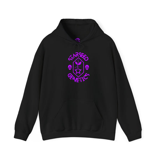 STARSEED GENETICS (GALACTIC  Purple) Black Hoodie