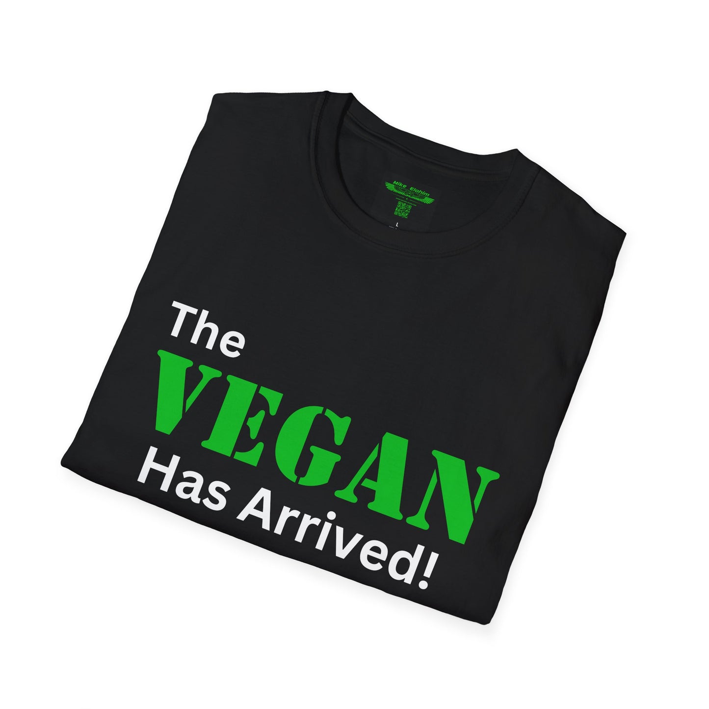 The Vegan has Arrived (Black) gildan soft style Tee shirt