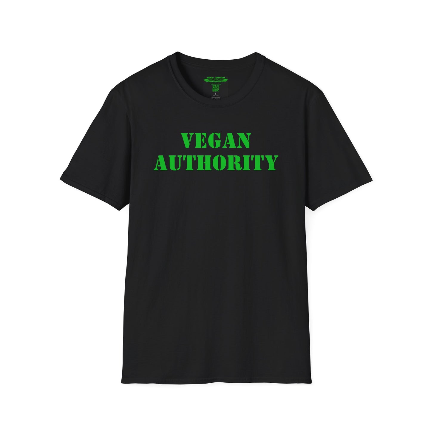 VEGAN AUTHORITY (Black) Gildan Soft style T-Shirt