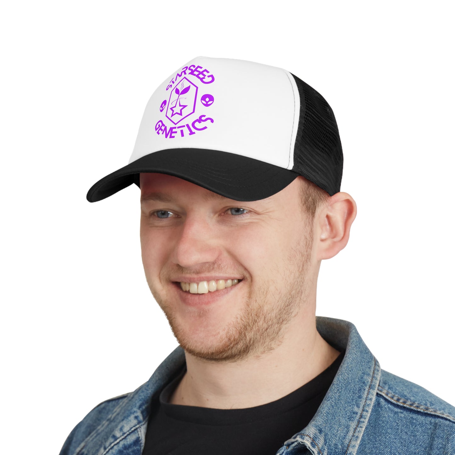 Starseed Genetics GALACTIC PURPLE Trucker Hat Black