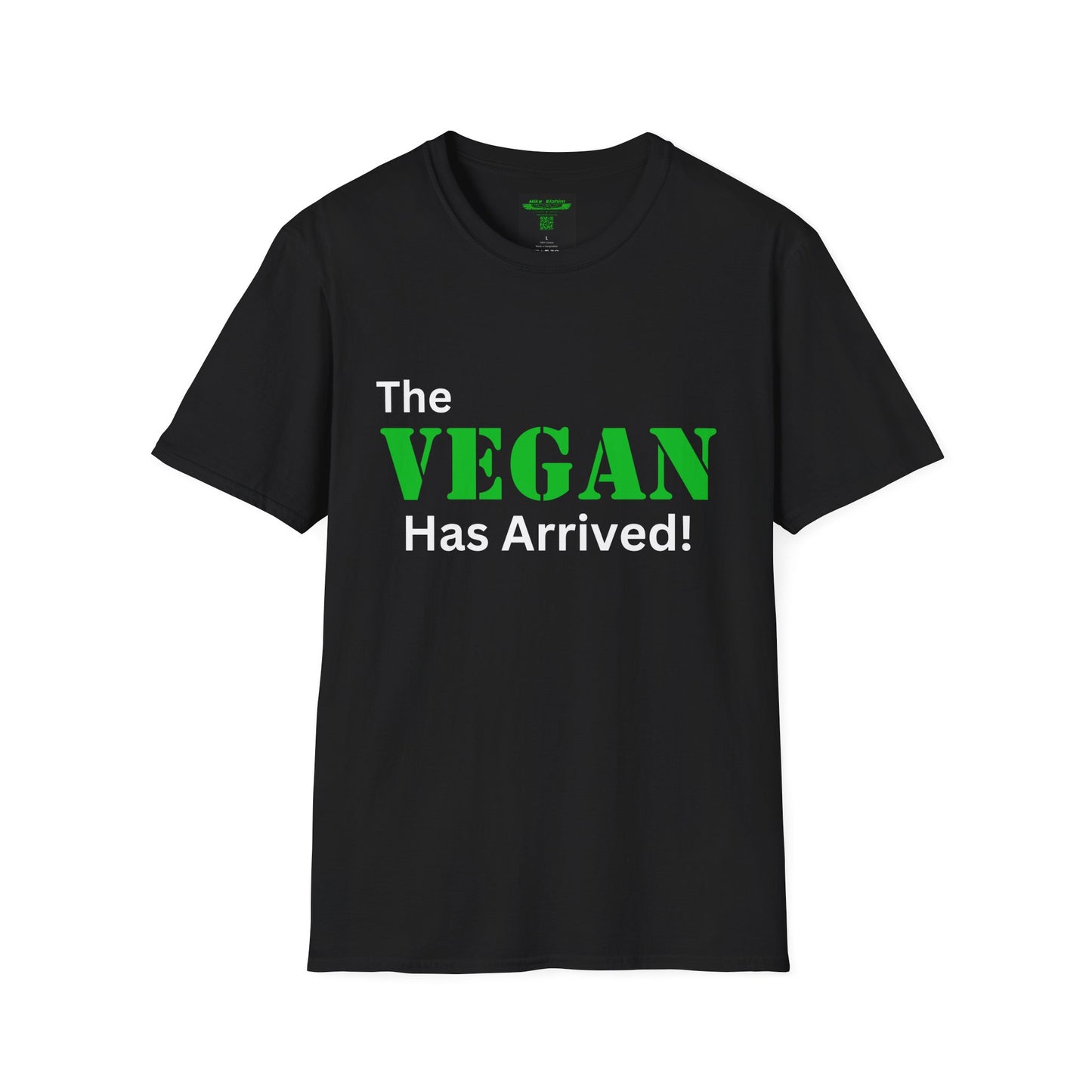 The Vegan has Arrived (Black) gildan soft style Tee shirt