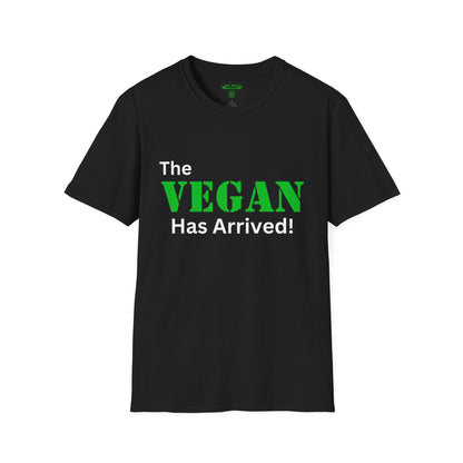 The Vegan has Arrived (Black) gildan soft style Tee shirt
