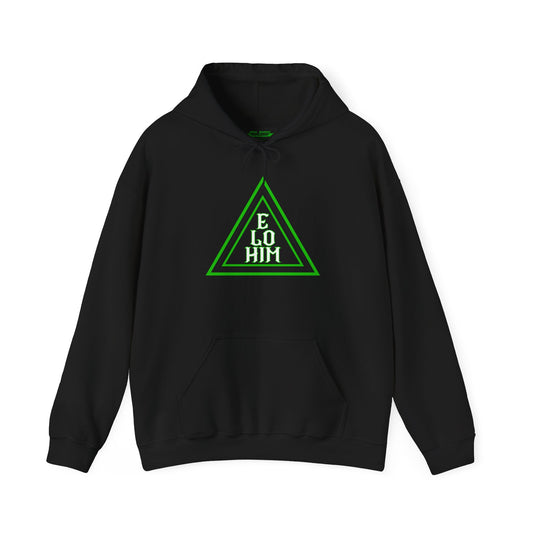 ELOHIM GREEN (Black) Heavy Blend™ Hoody