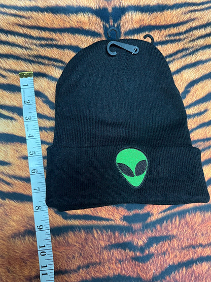 Alien Head/ Third Eye/ Ankh Black beanie (Adult)