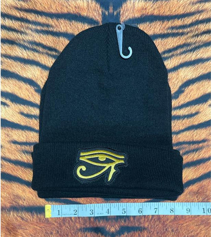Alien Head/ Third Eye/ Ankh Black beanie (Adult)