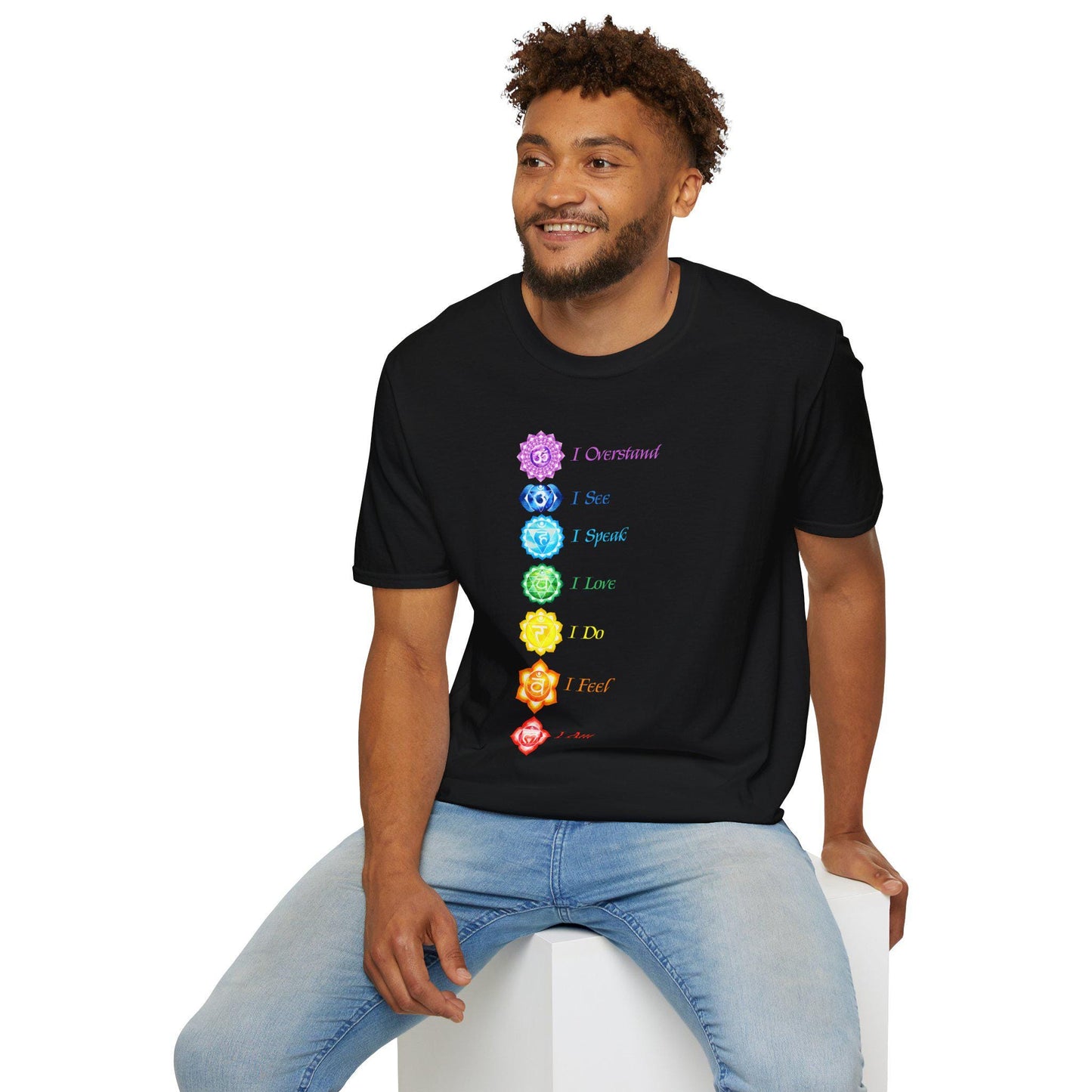 Chakras (Black) gildan soft style Tee shirt