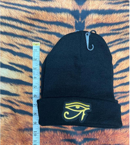 Alien Head/ Third Eye/ Ankh Black beanie (Adult)